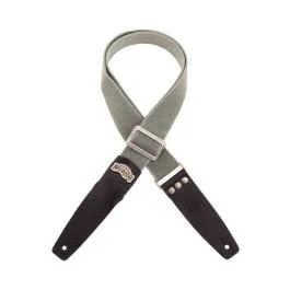 Tracolla chitarra Magrabo’ SC Cotton washed grigio terminali Twinkle nero fibbia recta argento 5cm