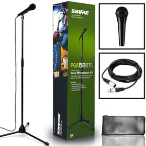 SHURE PGA58BTS Pack microfono, asta treppiedi, cavo XLR, astuccio