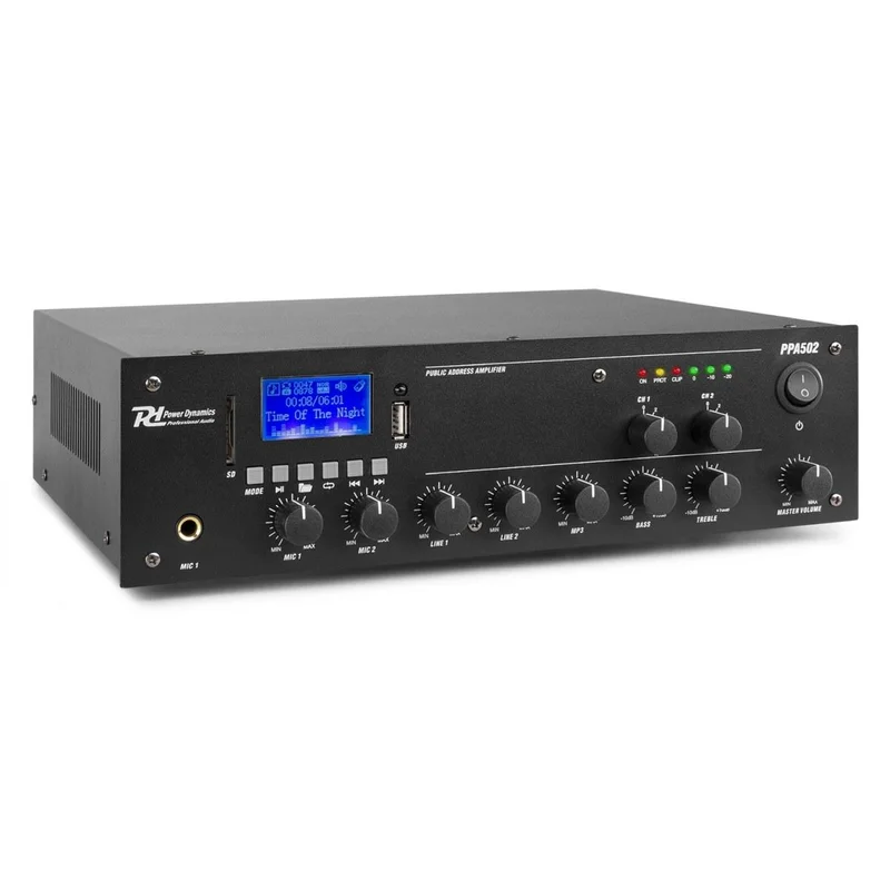 POWER DYNAMICS PPA502 100V Mixer-2 Zone Amp 50W
