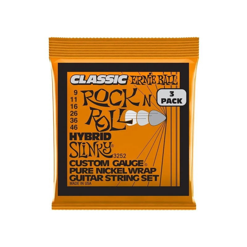 ERNIE BALL 3252 PACK 3 MUTE DI CORDE PER CHITARRA ELETTRICA HYBRID SLINKYCLASSIC RnR 09/046