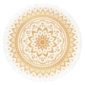 Sonic energy mmr1vg tappeto da meditazione oro vintage disegno floreale