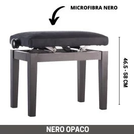 Panca alzabile nero satinato 522 seduta skay nero microfibra made in Italy