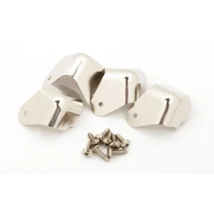 Pure Vintage 2-Screw Mount Amplifier Corners, (4), Nickel