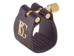 BG L13 FASCETTA LEGATURA IN PELLE CON CAPPUCCIO COPRIBECCO COPRIBOCCHINO PER SAX SASSOFONO TENORE ROUND WARM SOUND