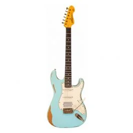 Vintage v6 hss icon gloss distressed laguna blue