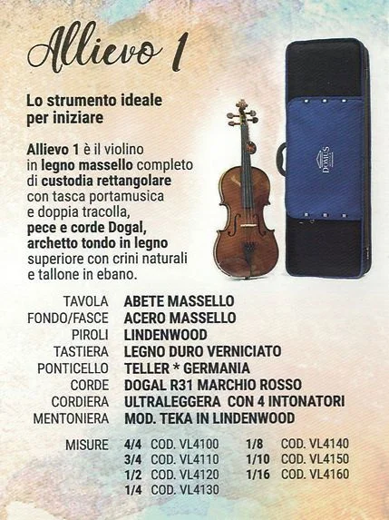 DOMUS MUSICA VL4110 ALLIEVO 1 VIOLINO DA STUDIO 3/4 CON CUSTODIA VL-4110