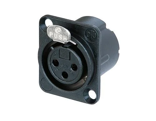 NEUTRIK NC3FDLXB Presa femmina a 3 poli da pannello black