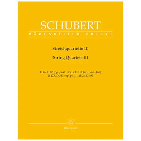Schubert, F.: Streichquartette Band 3 – Stimmen