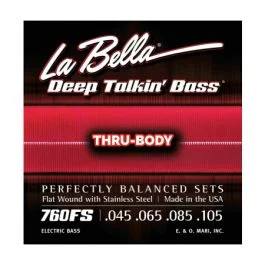 Labella 760fs-tb muta di corde lisce per basso 4 corde, 045-105, thru-body