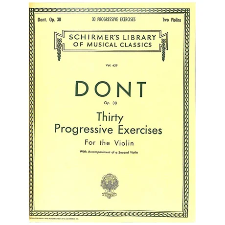 Dont, J.: 30 progressive Exercises for the Violin Op. 38