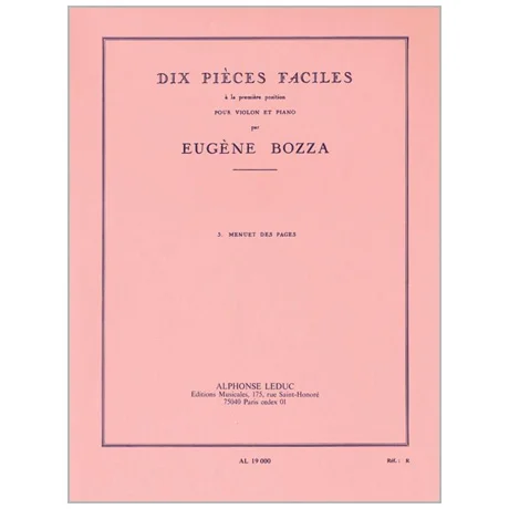 Bozza, E.: Dix Pièces Faciles No. 3 »Menuet de Pages«