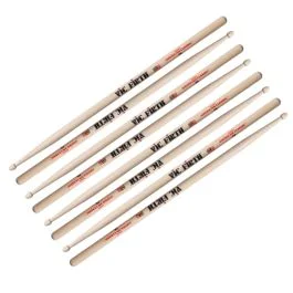 Bacchette Vic Firth American Classic 7A Hickory Punta Legno Goccia 4 paia