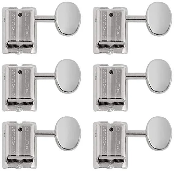 GROVER DELUXE 6R 133N6 SET MECCANICHE IN LINEA PER CHITARRA ELETTRICA MACCANICA NICKEL