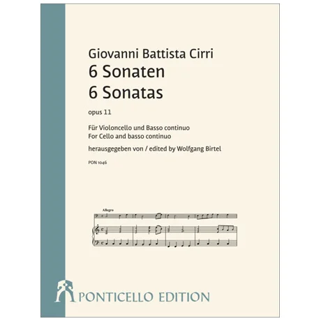 Cirri, G. B.: 6 Sonaten Op. 11
