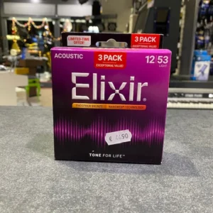ELIXIR NANOWEB 12/53 Acoustic 80/20 Bronze ( PACK 3 PZ )