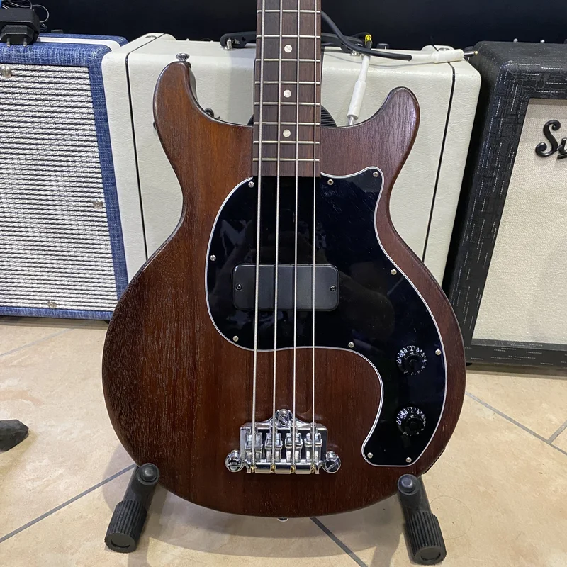 GIBSON Les Paul Junior Tribute DC Bass Worn Brown ( 2019 ) – USATO IN GARANZIA –