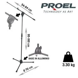 Asta Microfono Proel PRO200BK