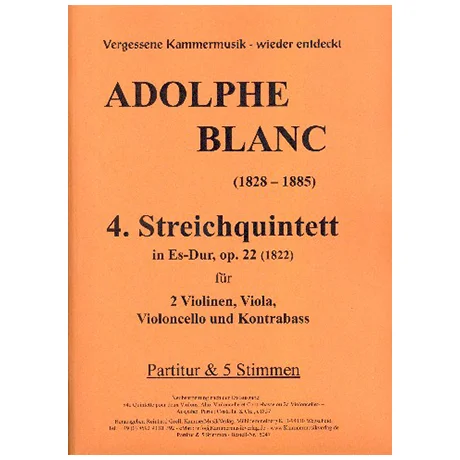 Blanc, A.: Quintett Nr. 4 Op. 22 Es-Dur