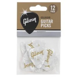 Blister plettri Gibson Standard pearloid white heavy 12pz