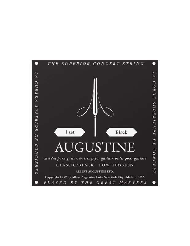 Augustine Classic Black Low Tension MUta Corde Chitarra