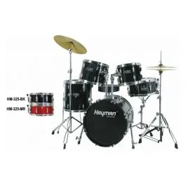 Hayman batteria jazz 5 pezzi completa di hardware, colore nero