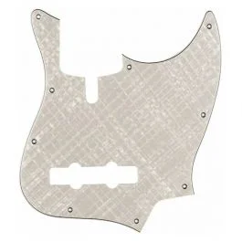 Boston battipenna per basso elettrico 4 corde sire marcus miller, 4 strati, pearl white webbing