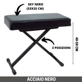 Quik Lok BX8 panca pianoforte regolabile metallo