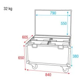 Showtec case for 4x stage blinder 4
