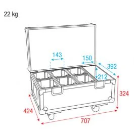 Showtec case for 6 x stage blinder 1