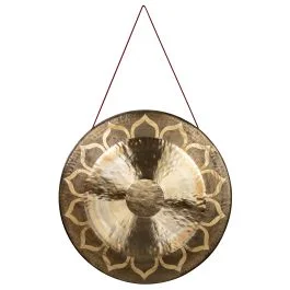 Wind Gong Sela 24″ bronzo con battente e borsa Lotus