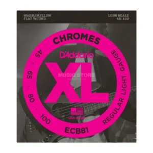 D’Addario Bass Chromes Flat 45-100 45-65-80-100, ECB81