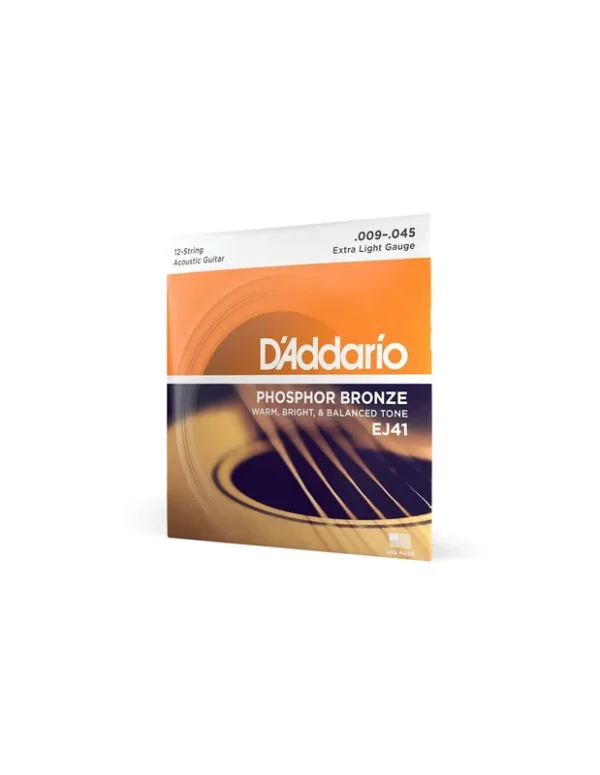 D’Addario EJ41 Phosphor Bronze 12-String Acoustic Guitar Strings, 9-45