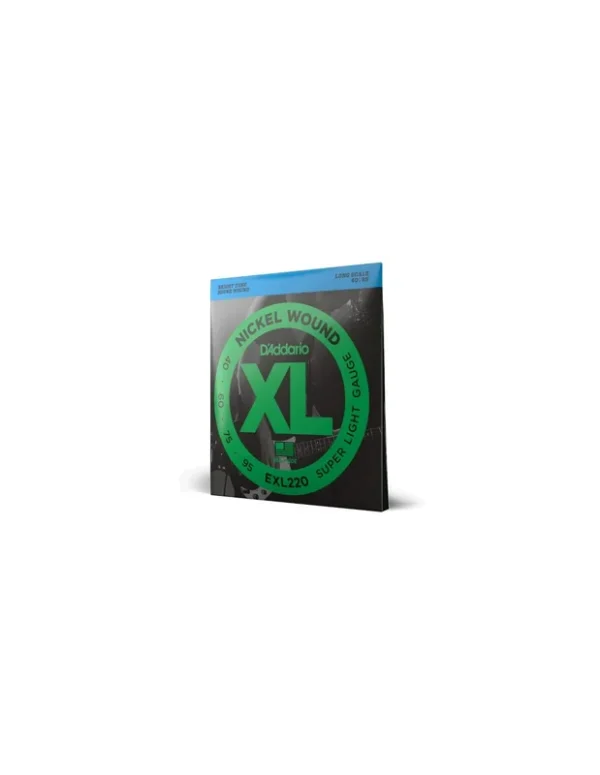 D’Addario Exl220 Nickel Wound Bass, Super Light, 40-95, Long Scale