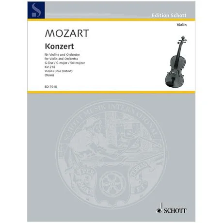 Mozart, W. A.: Violinkonzert KV 216 G-Dur (Ozim) – Solostimme Violine