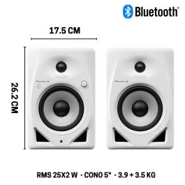 Coppia Monitor Pioneer DM-50D – 50W – 5″ bianchi bluetooth