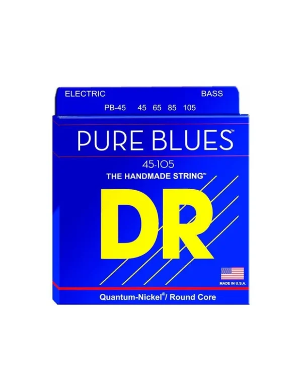 Dr Strings PB-45 Pure Blues Bass Medium Cordiera Per Basso Quantum-Nickel Medium 045/105