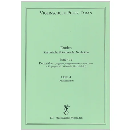 Taban, P.: Etüden Op. 4 – Rhythmische und technische Neuheiten Band 4a (Kuriositäten)