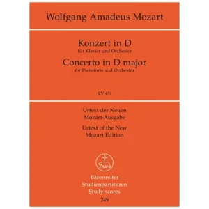 Mozart, W. A.: Klavierkonzert D-Dur KV 451 – Konzert für Klavier und Orchester