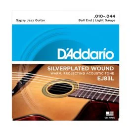 Daddario ej83l gypsy jazz, ball end, light, 10-44