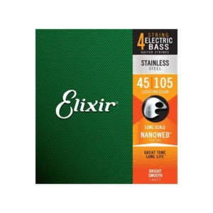 Elixir 14677 Light 45-105 Electric Bass Stainless Steel Nanoweb