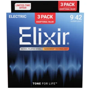 Elixir 16566 Nanoweb Electric 09-42 – 3 Pack