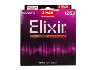 ELIXIR 3x Pack 16565 Acoustic 80/20 Bronze Nanoweb