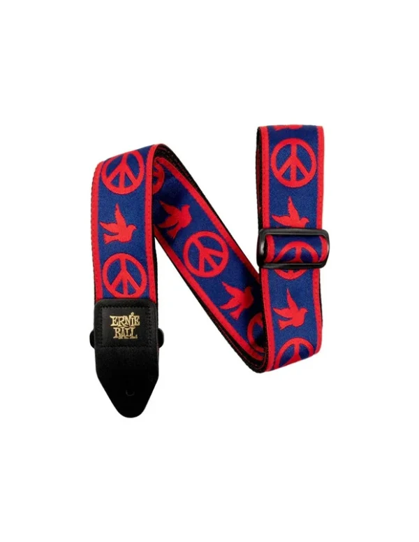 Ernie Ball 4698 Tracolla chitarra Red And Blue Peace Love Dove Jacquard