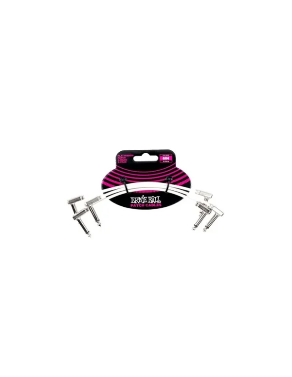 Ernie Ball 6385 Flat Ribbon Patch Cable White 15.24Cm 3Pk