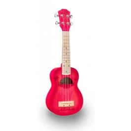 Ukulele soprano Soundsation ETCHED S-RD disegno intarsiato con borsa red
