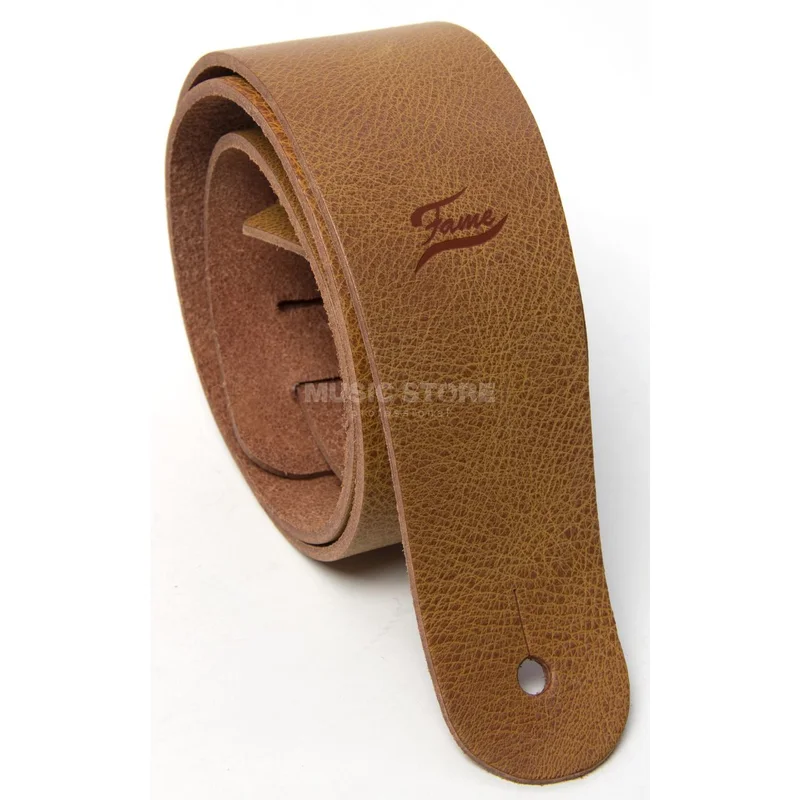 Fame Leather Guitar Strap Raw II CO Cognac