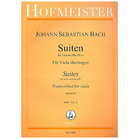 Bach, J.S.: 6 Suiten BWV 1009- 1012 Band 2 (Nr.4-6) – für Viola