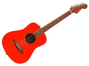 FENDER California Standard Redondo Mini With Bag Spruce Top Fiesta Red