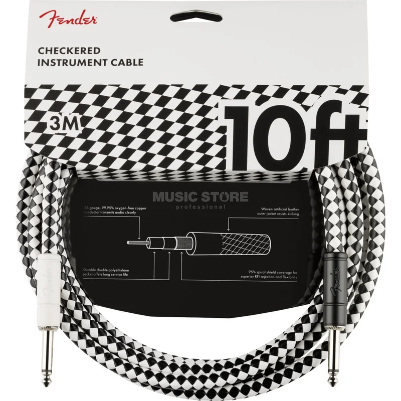 Fender Pro Instrument Cable Checkerboard 3 m
