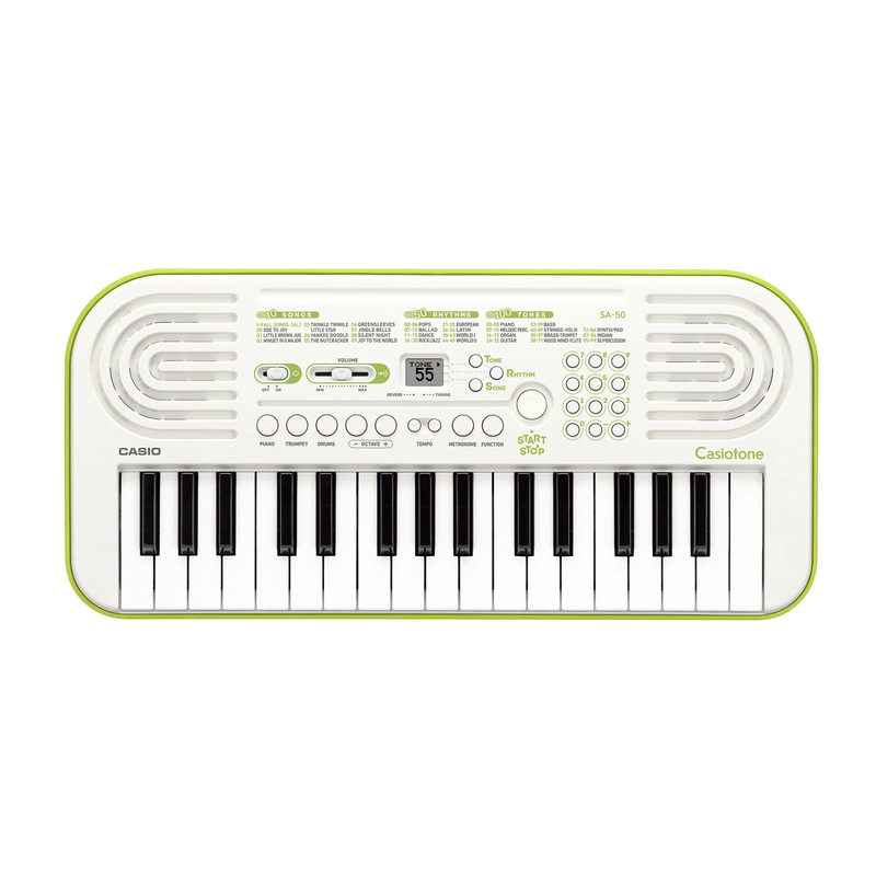 CASIO SA50 TASTIERA 32 TASTI MINI WHITE/GREEN-LIME SA-50